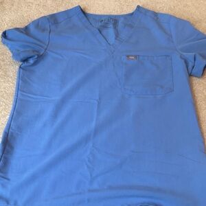 Figs Classic Ceil Blue V-Neck Scrub Top